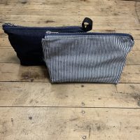THE ZIPPED POUCH DENIM AND STRIPE