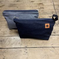 THE ZIPPED POUCH DENIM AND STRIPE